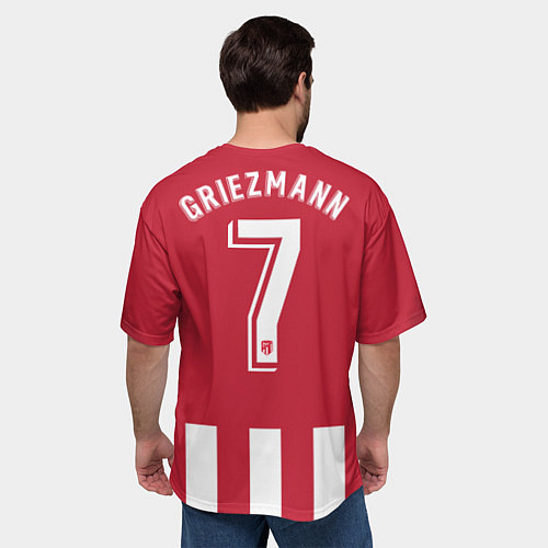 Мужская футболка оверсайз FC Atletico Madrid: Griezmann Home 18/19 / 3D-принт – фото 4