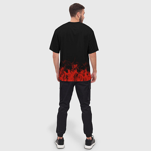 Мужская футболка оверсайз Asking Alexandria: Flame / 3D-принт – фото 4