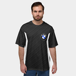 Футболка оверсайз мужская BMW CARBON БМВ КАРБОН, цвет: 3D-принт — фото 2