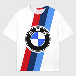 Футболка оверсайз мужская BMW M: White Sport, цвет: 3D-принт