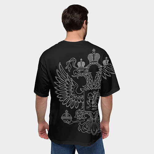 Мужская футболка оверсайз ГНК: герб РФ / 3D-принт – фото 4