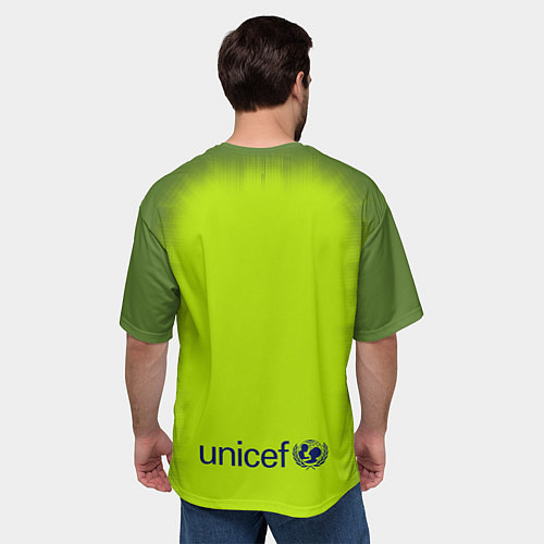 Мужская футболка оверсайз FC Barcelona: Home 18/19 / 3D-принт – фото 4