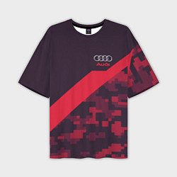 Мужская футболка оверсайз Audi: Red Pixel