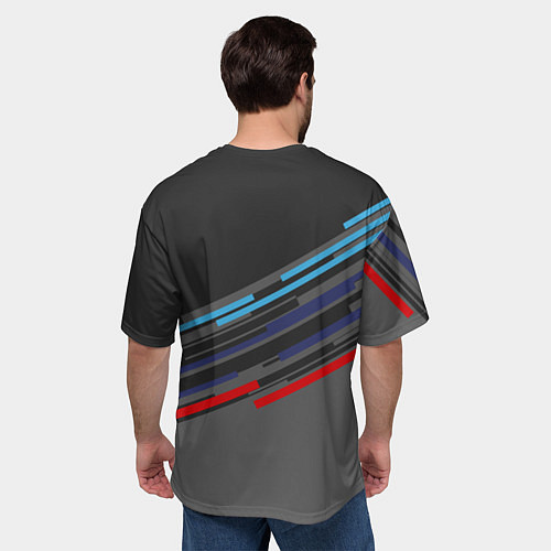 Мужская футболка оверсайз BMW BRAND COLOR / 3D-принт – фото 4