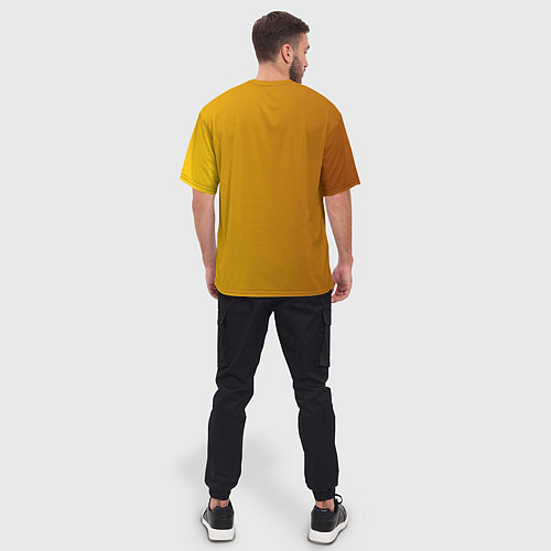 Мужская футболка оверсайз Chevrolet желтый градиент / 3D-принт – фото 4