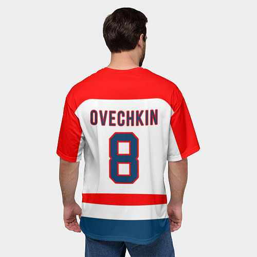 Мужская футболка оверсайз Washington Capitals: Ovechkin White / 3D-принт – фото 4