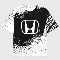 Футболка оверсайз мужская Honda: Black Spray, цвет: 3D-принт