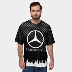 Футболка оверсайз мужская Mercedes-Benz: Black Side, цвет: 3D-принт — фото 2
