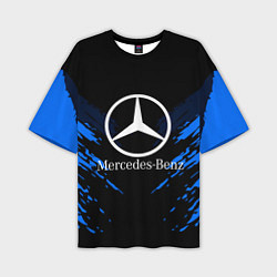 Футболка оверсайз мужская Mercedes-Benz: Blue Anger, цвет: 3D-принт