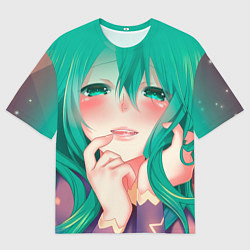 Мужская футболка оверсайз Miku Ahegao