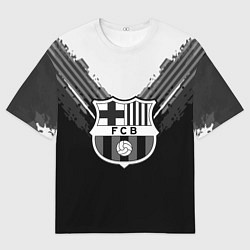 Футболка оверсайз мужская FC Barcelona: Black Style, цвет: 3D-принт