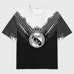 Футболка оверсайз мужская FC Real Madrid: Black Style, цвет: 3D-принт