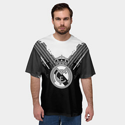 Футболка оверсайз мужская FC Real Madrid: Black Style, цвет: 3D-принт — фото 2