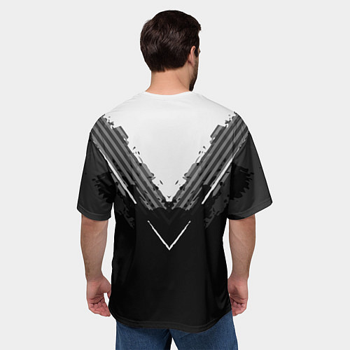 Мужская футболка оверсайз FC Real Madrid: Black Style / 3D-принт – фото 4