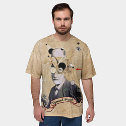 Футболка оверсайз мужская Зигмунд Фрейд, цвет: 3D-принт — фото 2