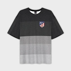 Мужская футболка оверсайз ФК Атлетико Мадрид: Серый стиль