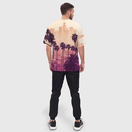 Мужская футболка оверсайз Los Angeles / 3D-принт – фото 4