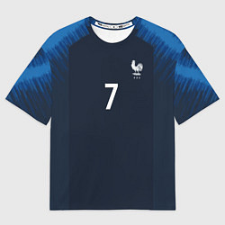 Футболка оверсайз мужская Сборная Франции: Гризманн домашняя 18/19, цвет: 3D-принт