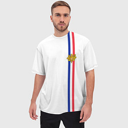 Футболка оверсайз мужская Франция: лента с гербом, цвет: 3D-принт — фото 2