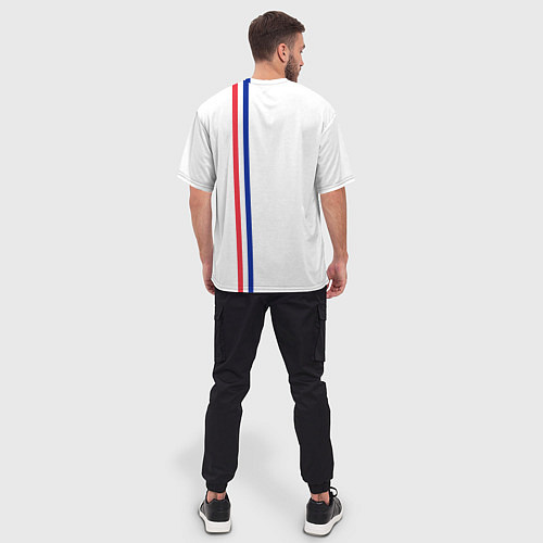 Мужская футболка оверсайз Франция: лента с гербом / 3D-принт – фото 4
