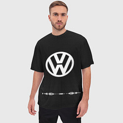 Футболка оверсайз мужская Volkswagen: Black Abstract, цвет: 3D-принт — фото 2