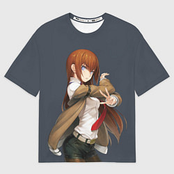 Футболка оверсайз мужская Kurusi Makise - Steins gate, цвет: 3D-принт