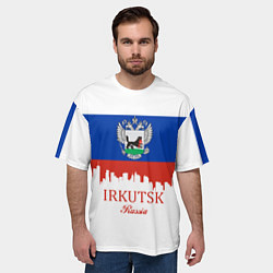Футболка оверсайз мужская Irkutsk: Russia, цвет: 3D-принт — фото 2