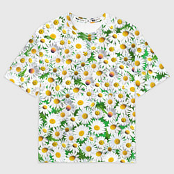 Футболка оверсайз мужская Полевые ромашки, цвет: 3D-принт