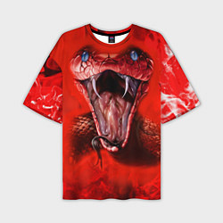 Футболка оверсайз мужская Red Snake, цвет: 3D-принт