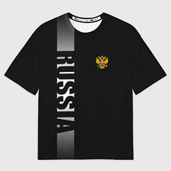 Футболка оверсайз мужская Russia: Black Line, цвет: 3D-принт