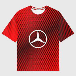Мужская футболка оверсайз Mercedes: Red Carbon