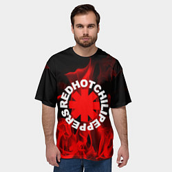 Футболка оверсайз мужская RHCP: Red Flame, цвет: 3D-принт — фото 2