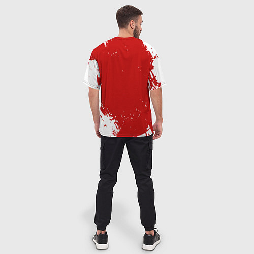 Мужская футболка оверсайз Eat Sleep JDM: Red Style / 3D-принт – фото 4
