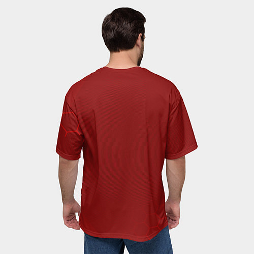 Мужская футболка оверсайз Russia 2022 Red Mashine / 3D-принт – фото 4