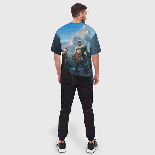 Мужская футболка оверсайз God of War / 3D-принт – фото 4