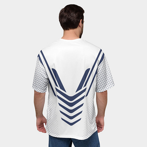 Мужская футболка оверсайз N7: White Armor / 3D-принт – фото 4