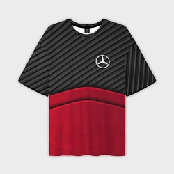 Мужская футболка оверсайз Mercedes Benz: Red Carbon