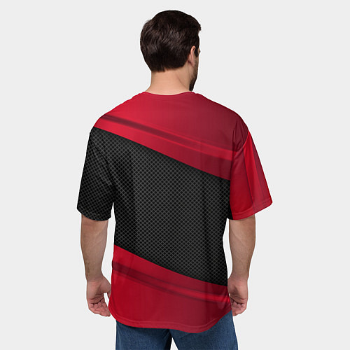 Мужская футболка оверсайз Volvo: Red Sport / 3D-принт – фото 4