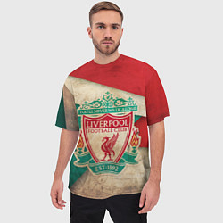 Футболка оверсайз мужская FC Liverpool: Old Style, цвет: 3D-принт — фото 2