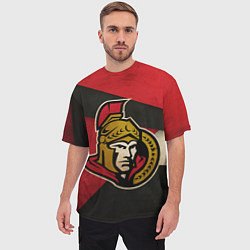 Футболка оверсайз мужская HC Ottawa Senators: Old Style, цвет: 3D-принт — фото 2