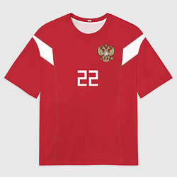 Мужская футболка оверсайз Сборная России: Дзюба ЧМ-2018