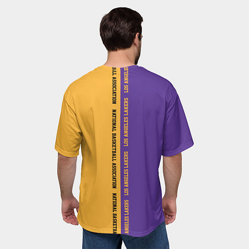 Мужская футболка оверсайз NBA: LA Lakers / 3D-принт – фото 4