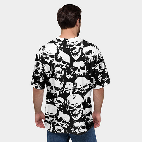 Мужская футболка оверсайз Черепа ужаса / 3D-принт – фото 4
