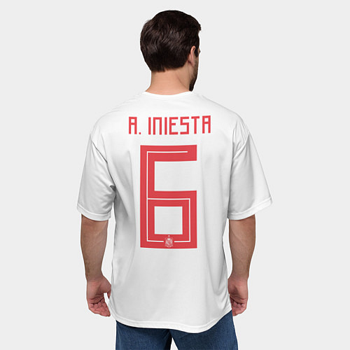 Мужская футболка оверсайз Iniesta Away WC 2018 / 3D-принт – фото 4