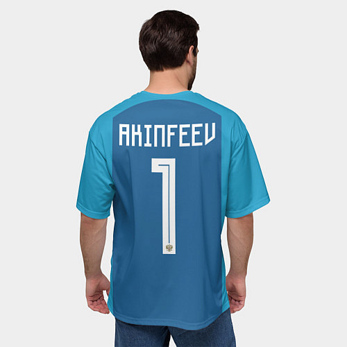 Мужская футболка оверсайз Акинфеев гостевая ЧМ-2018 / 3D-принт – фото 4