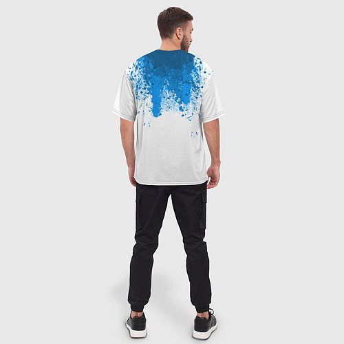 Мужская футболка оверсайз Android Blood: White / 3D-принт – фото 4