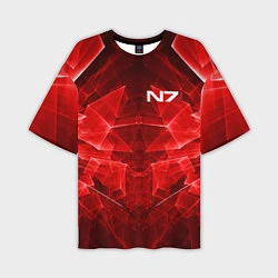 Мужская футболка оверсайз Mass Effect: Red Armor N7