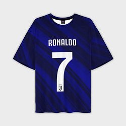 Футболка оверсайз мужская Ronaldo 7: Blue Sport, цвет: 3D-принт