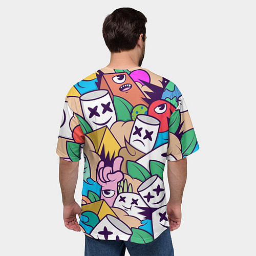 Мужская футболка оверсайз Marshmallow Colour / 3D-принт – фото 4