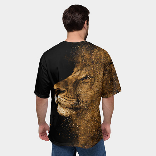 Мужская футболка оверсайз Песчаный лев / 3D-принт – фото 4